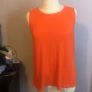 Tangerine sleeveless open back shirt